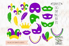Mardi gras bundle, mask bundle in SVG, DXF, PNG, EPS formats Product Image 1