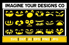 Glowing Jack-o-Lantern / Pumpkin Face SVG Bundle Product Image 4