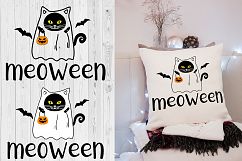 Funny Halloween Cat Meoween SVG Clipart Dxf Jpg Png Product Image 1