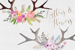 Hand painted Antler Clipart Set Product Image 3