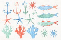 Sea inhabitants clipart collection Product Image 7