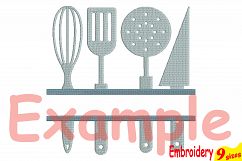 Split Kitchen Designs for Embroidery Machine Instant Download Commercial Use digital file 4x4 5x7 hoop icon symbol sign Utensils Cooking 57b Product Image 3