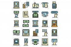 Atm machine icons vector flat Product Image 1