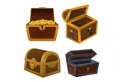 Dower chest icons set, cartoon style Product Image 1