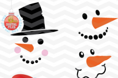 Snowman Svg - Snowman Faces SVG - Christmas SVG - Snow SVG Product Image 2