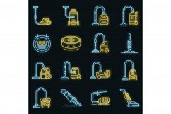 Vacuum cleaner icons set vector neon Product Image 1