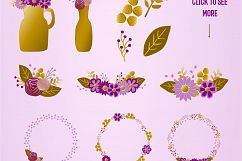Purple and golden floral collection.  Product Image 2