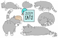 Sleepy Cats CLIP ART Product Image 1