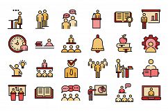 Lecture class icons vector flat Product Image 1