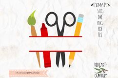 Back to school split frame,school in SVG, DXF,PNG,EPS format Product Image 1