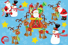 Santa on Christmas Eve clipart, graphics, illustrations AMB-508 Product Image 4