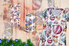 Christmas balls toy PNG watercolor set Product Image 2