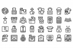 Clothes donation icons set, outline style Product Image 1