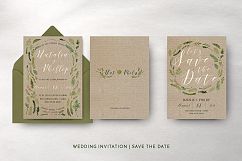 Watercolor Foliage Wedding Invitation Suite Product Image 6