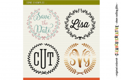 7 svg FLORAL LAURELS floral leaf circle frames - SVG DXF EPS PNG - for Cricut and Silhouette Cameo - clean cutting digital files Product Image 4