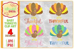 Cute Baby Turkey Clip Art - Thanksgiving, Fall, PNG/JPG Product Image 1