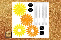 Paper Sunflower Template Svg Cut File Paper Flower print Product Image 3