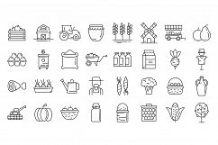 Producer icons set, outline style Product Image 1