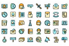 Contact us icons set vector flat Product Image 1