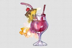 Watercolor exotic drink cocktail PNG set Product Image 4
