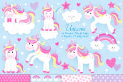 Unicorn clipart, Unicorn graphics &amp; Illustrations, Unicorns Product Image 1