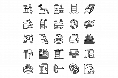 Pool equipment icons set, outline style Product Image 1