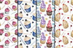 Watercolor Cupcakes seamless digital paper pack Product Image 5