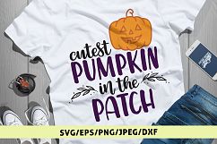 Cutest Pumpkin In The Patch - Halloween SVG EPS DXF PNG Product Image 1