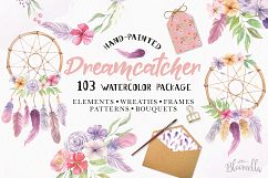 Dreamcatcher Creator Package HUGE Watercolor Floral Boho Set Product Image 1