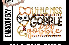 Little Miss Gobble Gobble - Thanksgiving Embroi Product Image 2
