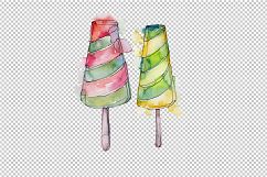 Watercolor colorful ice cream PNG set Product Image 4