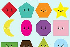 Kawaii Shapes Clipart Product Image 1