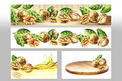 Walnut. Watercolor bundle Product Image 6