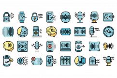 Speech recognition icons set vector flat Product Image 1