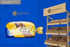 Glossy Transparent Bread Package with Clip Mockup Product Image 1