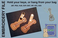 ITH Guitar Key Fob - Embroidery Design Product Image 2