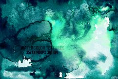 8 Teal watercolor textures, HQ 3527x2400px 300 DPI JPG Product Image 4