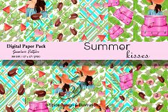 Summer kisses digital paper Product Image 1