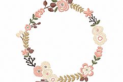 Floral Wreath Font Frame Monogram Design - EMBROIDERY DESIGN FILE - Instant download - Vp3 Hus Dst Exp Jef Pes formats hoop 4x4 5x7 6x10 Product Image 5