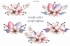 Happy Easter watercolor clipart Pastel flower illustration Product Image 3