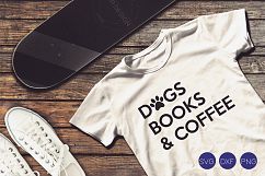 Dogs Books &amp; Coffee SVG, DXF, PNG Cut Files Product Image 1