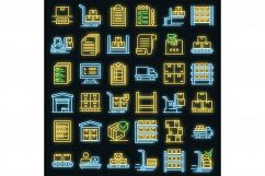 Inventory icons set vector neon Product Image 1
