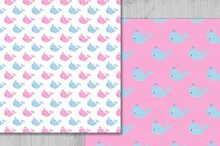 Whale Digital Paper, Sea Animals Background, Nautical Patterns, Fish Background, Digital Scrapbooking, Scrapbook Papers, Whale Clipart. Product Image 2