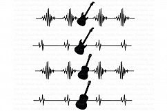 Heartbeat Electric &amp; Acoustic Guitar SVG files for Silhouette Cameo and Cricut. Product Image 2