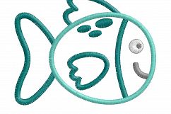 Gold Spotted Fish Applique Machine Embroidery Design Product Image 9