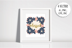 SP Vinyl Floral Blessed Wreath Sublimation Design Product Image 1