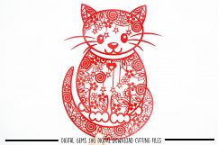 Cat paper cut SVG / DXF / EPS files Product Image 8