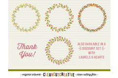 FLORAL MEGA BUNDLE 30 wreaths, laurels and hearts leaf frames - SVG DXF EPS PNG - for Cricut and Silhouette Cameo - clean cutting digital files Product Image 4