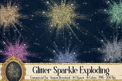 16 Glowing Glitter Explode, Glitter Confetti Gold Dust PNG Product Image 1