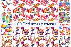 100 patterns of christmas JPG watercolor set Product Image 4